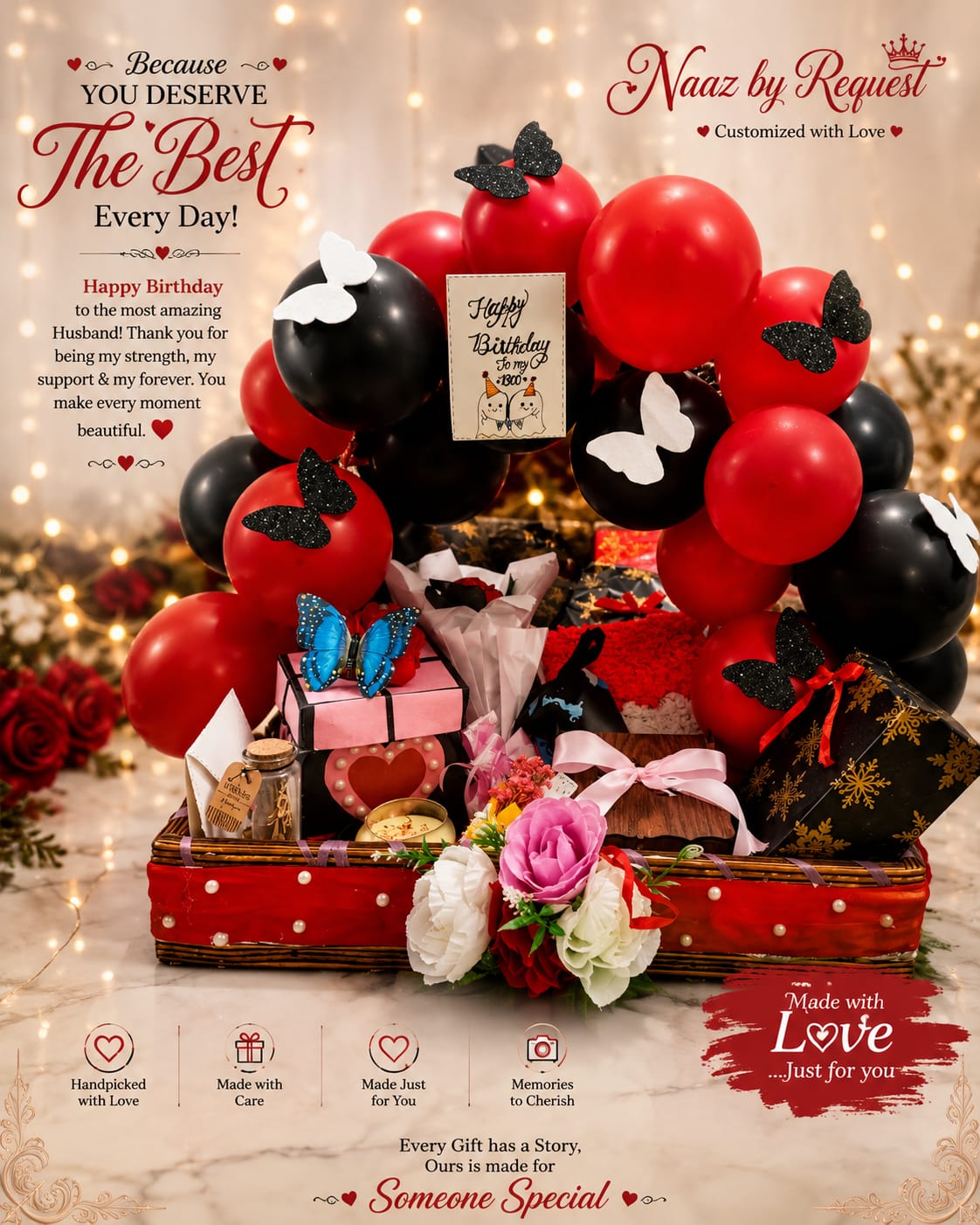 Personalized Bouquets & Basket  | Naaz by Request