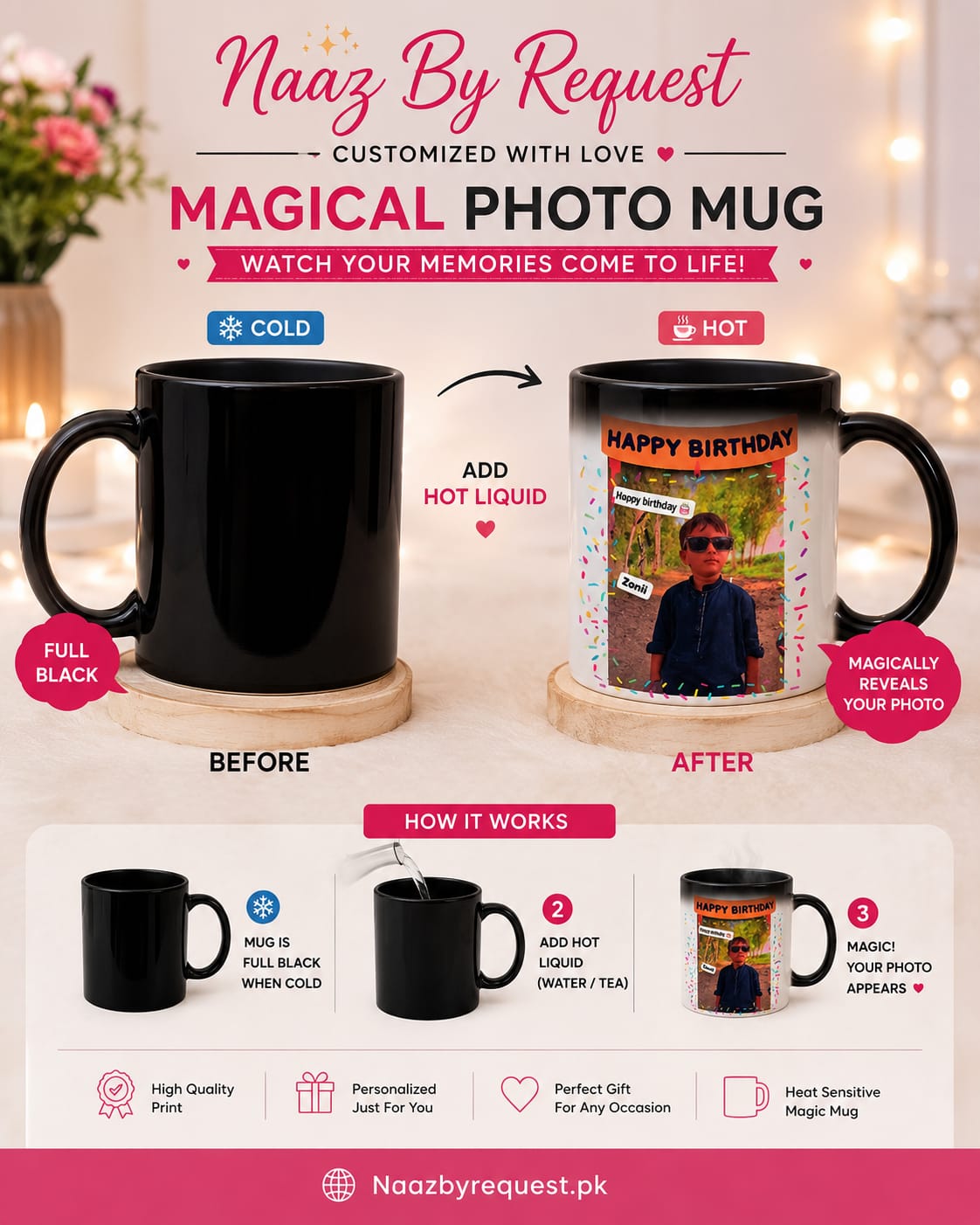 Personalized Magic Mug | Custom Photo Color Changing Mug